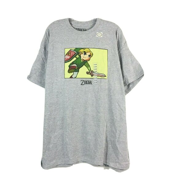 The Legend Of Zelda Mens T-Shirt Link 4 Swords XXL Gray - Picture 1 of 6